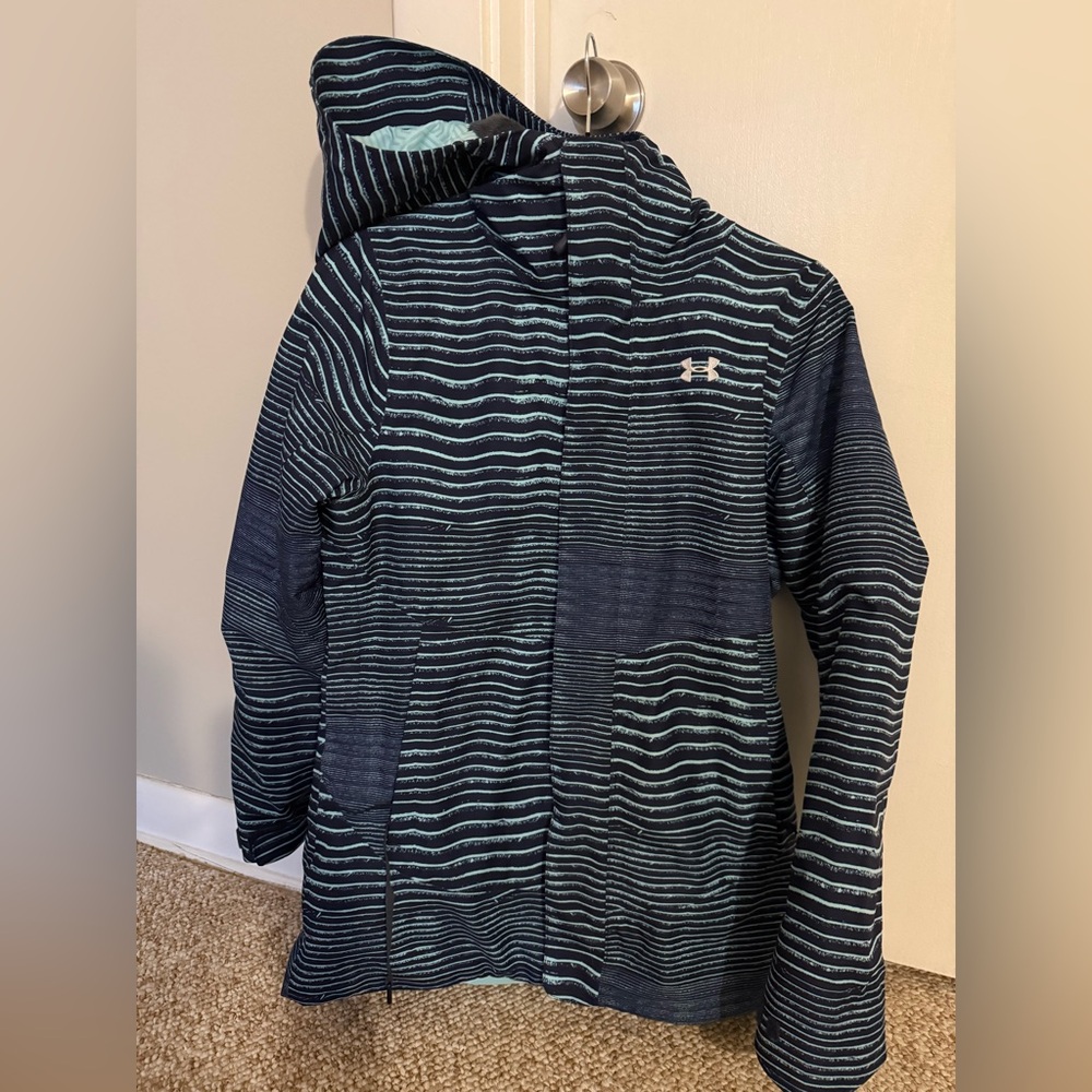 EUC women’s Under Infrared powerline Striped Blue ski Jacket - XS